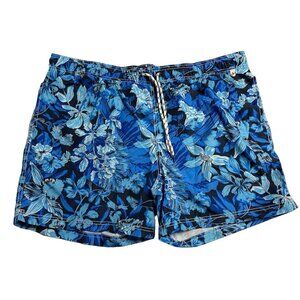 Lands End Mens Lined 6in Blue Volley Shorts Swim Trunks UPF 50 Swimwear XXL New